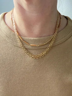 1973 Graduated width x link necklace in 18k gold - 18.5 inch length
