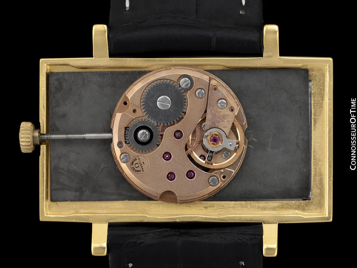 1973 Omega De Ville Mens "Emerald" Modern Watch By Andrew Grima - 18K Gold Plated & Stainless Steel
