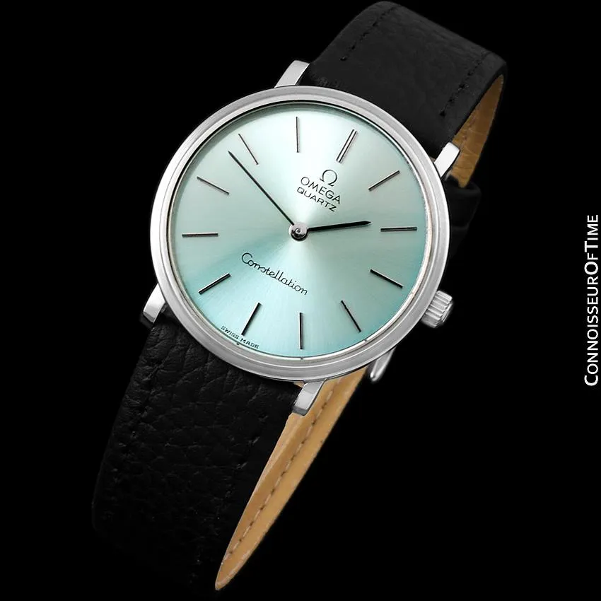 1976 Omega Constellation Mens Vintage Quartz Accuset Watch with Tiffany Blue Dial - Stainless Steel