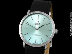 1976 Omega Constellation Mens Vintage Quartz Accuset Watch with Tiffany Blue Dial - Stainless Steel