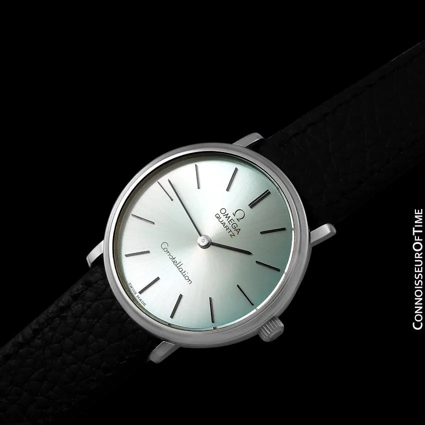 1976 Omega Constellation Mens Vintage Quartz Accuset Watch with Tiffany Blue Dial - Stainless Steel