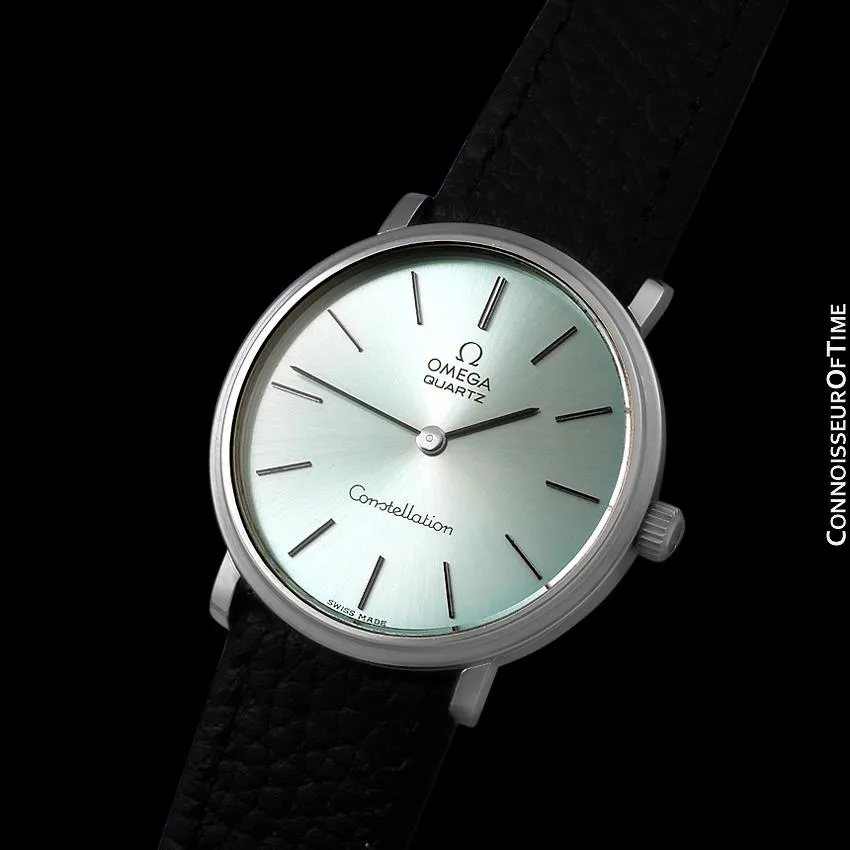 1976 Omega Constellation Mens Vintage Quartz Accuset Watch with Tiffany Blue Dial - Stainless Steel