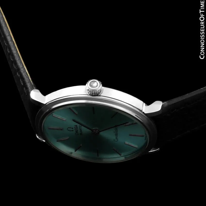 1976 Omega Constellation Mens Vintage Quartz Accuset Watch with Tiffany Blue Dial - Stainless Steel