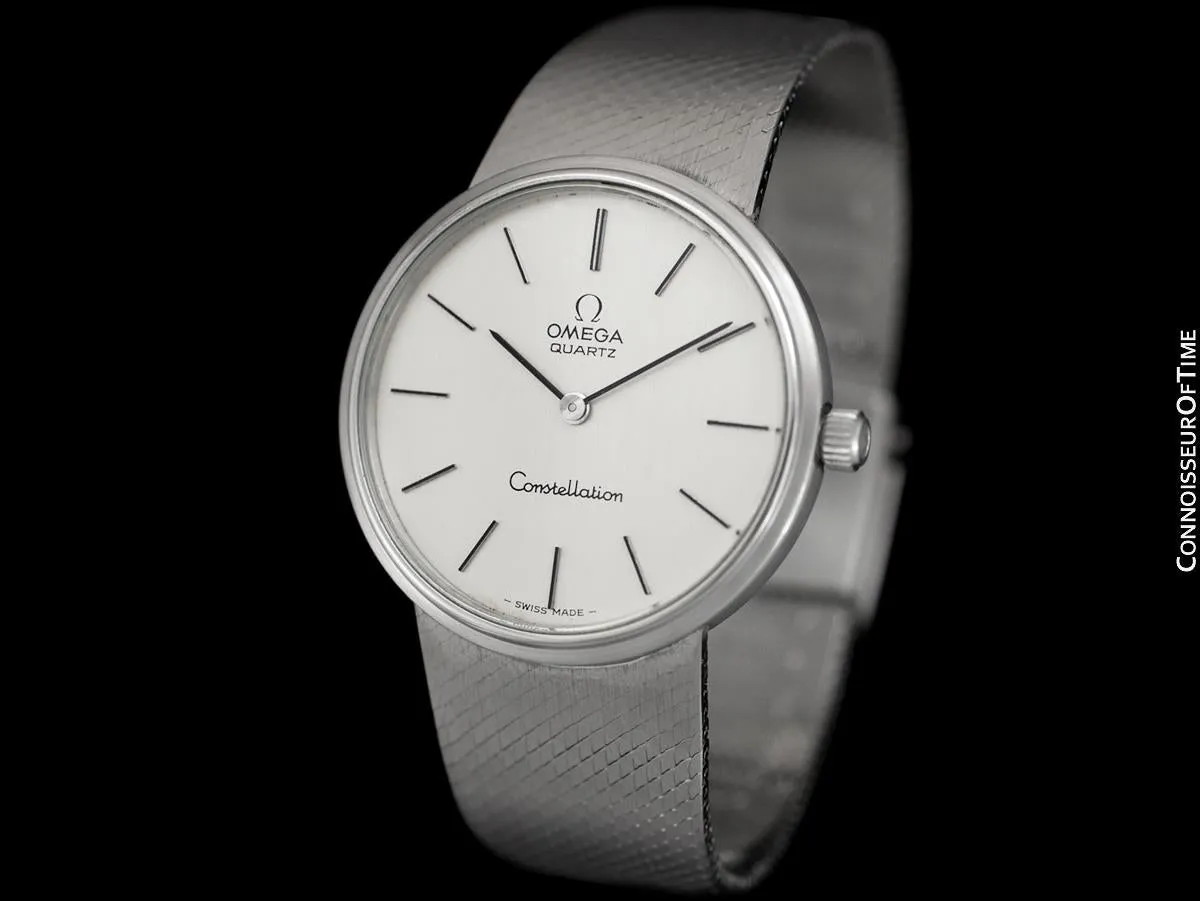 1976 Omega Constellation Vintage Mens Accuset Quartz Bracelet Watch - Stainless Steel