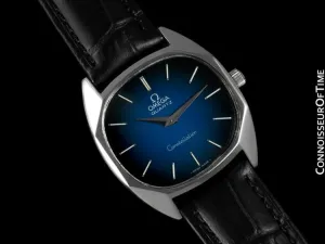 1977 Omega Constellation Mens Midsize Quartz Watch, Quick-Setting Hour - Stainless Steel