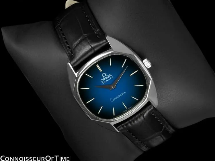 1977 Omega Constellation Mens Midsize Quartz Watch, Quick-Setting Hour - Stainless Steel