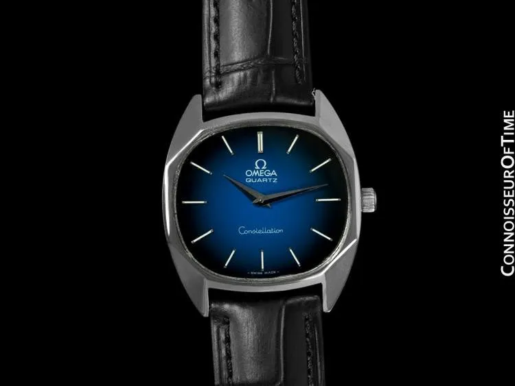 1977 Omega Constellation Mens Midsize Quartz Watch, Quick-Setting Hour - Stainless Steel