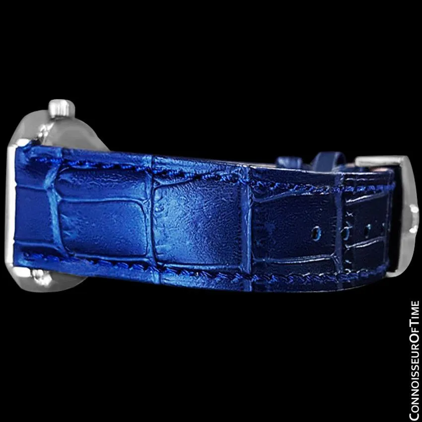 1977 Omega Constellation Mens Quartz Blue Dial Watch, Quick-Setting Hour - Stainless Steel