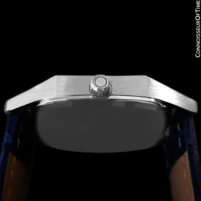 1977 Omega Constellation Mens Quartz Blue Dial Watch, Quick-Setting Hour - Stainless Steel