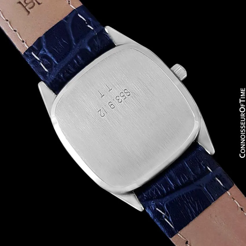 1977 Omega Constellation Mens Quartz Blue Dial Watch, Quick-Setting Hour - Stainless Steel