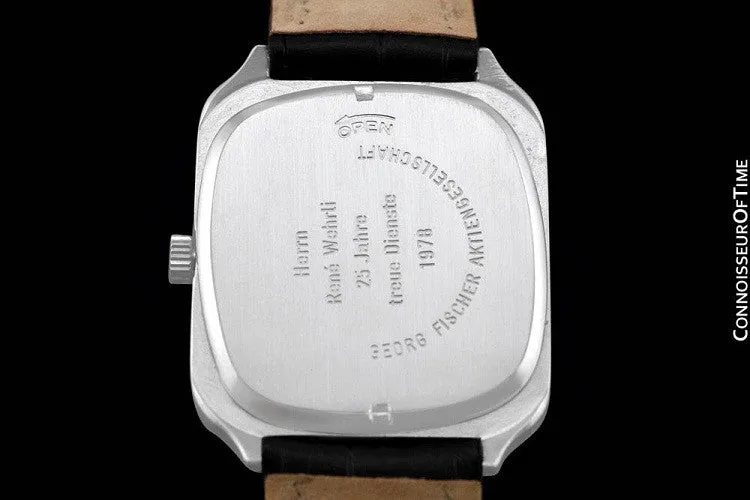 1978 IWC Vintage Mens Full Size Quartz Watch, Blue Dial with Date - Stainless Steel