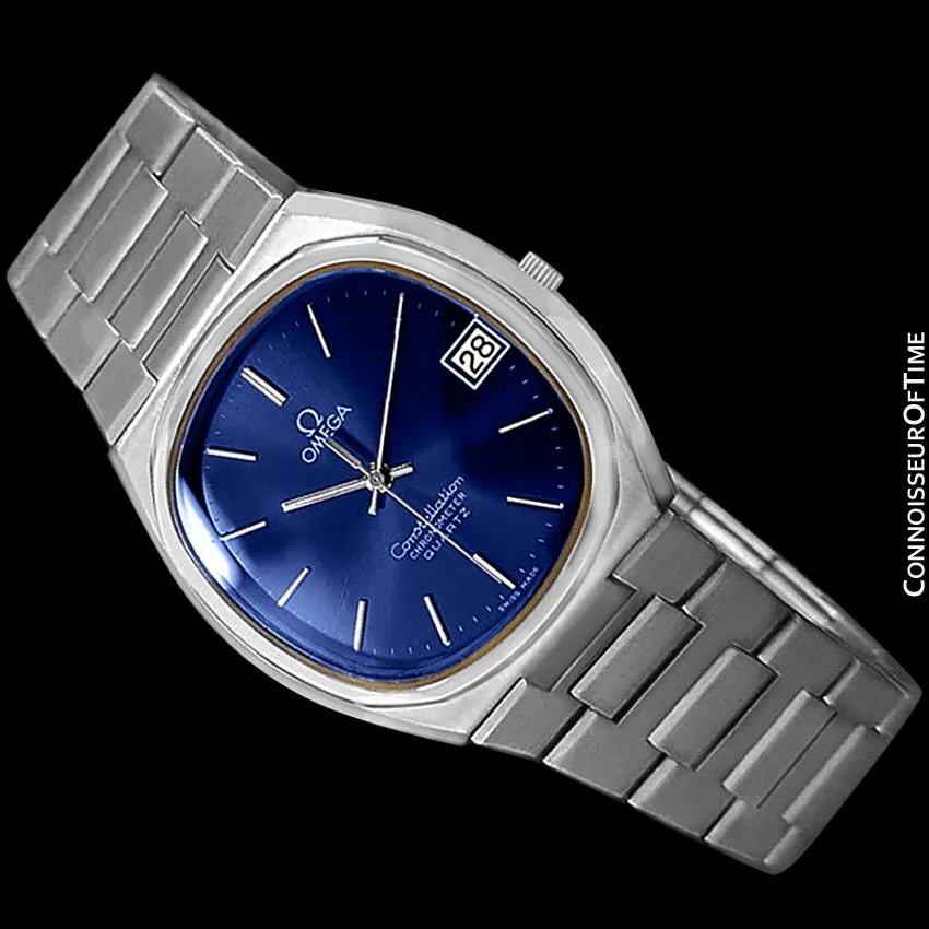 1978 Omega Constellation Chronometer Cool Vintage Accuset Mens Quartz Watch - Stainless Steel