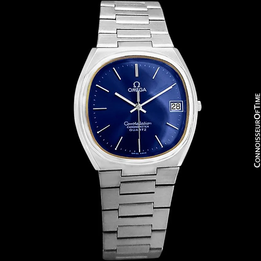 1978 Omega Constellation Chronometer Cool Vintage Accuset Mens Quartz Watch - Stainless Steel