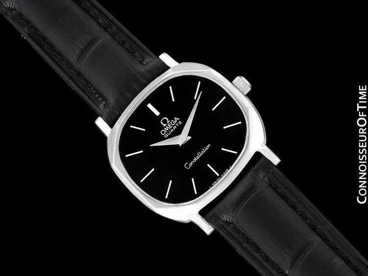 1978 Omega Constellation Mens Midsize Quartz Watch, Quick-Setting Hour - Stainless Steel
