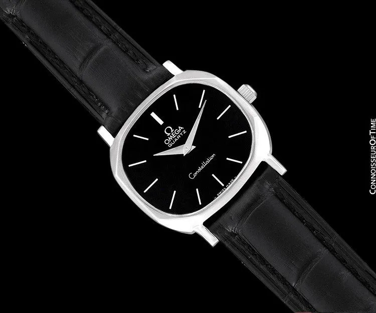 1978 Omega Constellation Mens Midsize Quartz Watch, Quick-Setting Hour - Stainless Steel