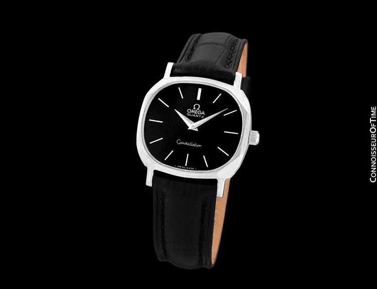 1978 Omega Constellation Mens Midsize Quartz Watch, Quick-Setting Hour - Stainless Steel