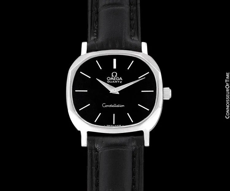 1978 Omega Constellation Mens Midsize Quartz Watch, Quick-Setting Hour - Stainless Steel