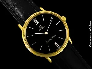 1978 Omega Constellation Mens Vintage Quartz Accuset Watch - 18K Gold Plated