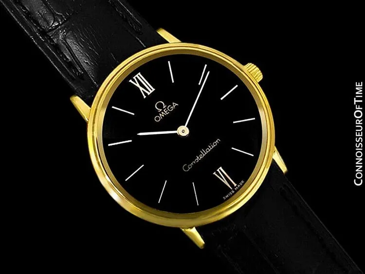 1978 Omega Constellation Mens Vintage Quartz Accuset Watch - 18K Gold Plated