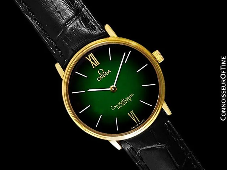 1979 Omega Constellation Mens Vintage Quartz Accuset Watch - 18K Gold Plated