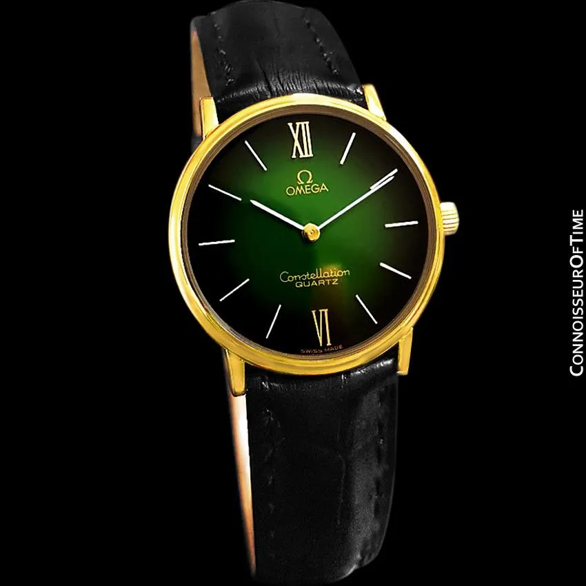 1979 Omega Constellation Mens Vintage Quartz Accuset Watch - 18K Gold Plated