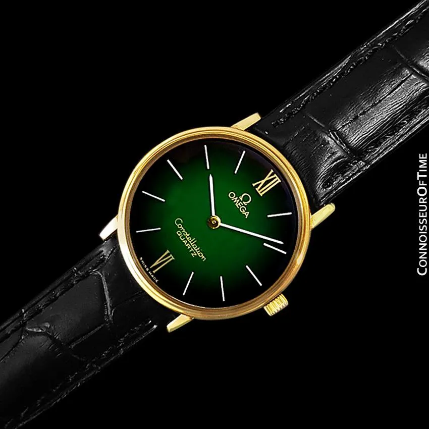 1979 Omega Constellation Mens Vintage Quartz Accuset Watch - 18K Gold Plated
