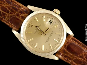 1979 Rolex Oyster perpetual Date (Datejust) Mens Watch, Champagne Dial - 14K Gold