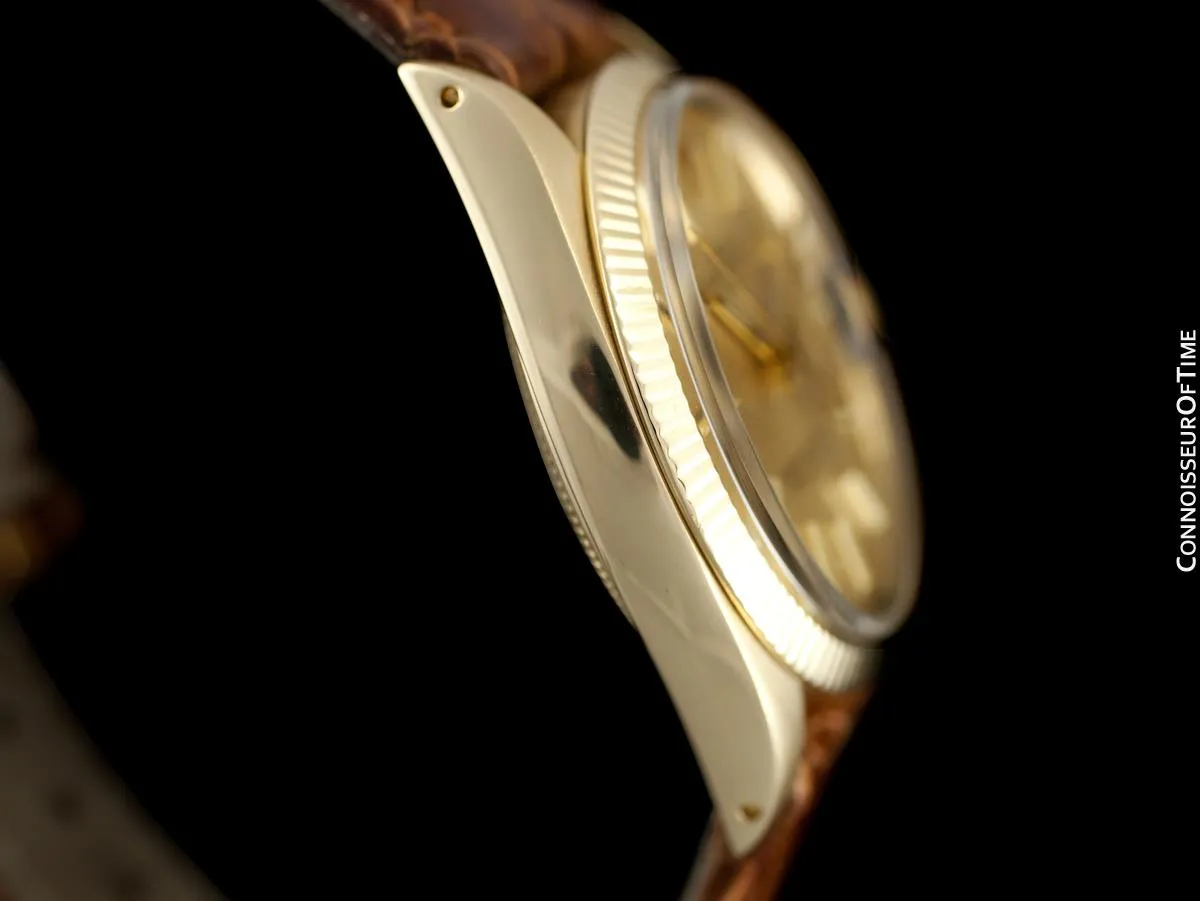 1979 Rolex Oyster perpetual Date (Datejust) Mens Watch, Champagne Dial - 14K Gold