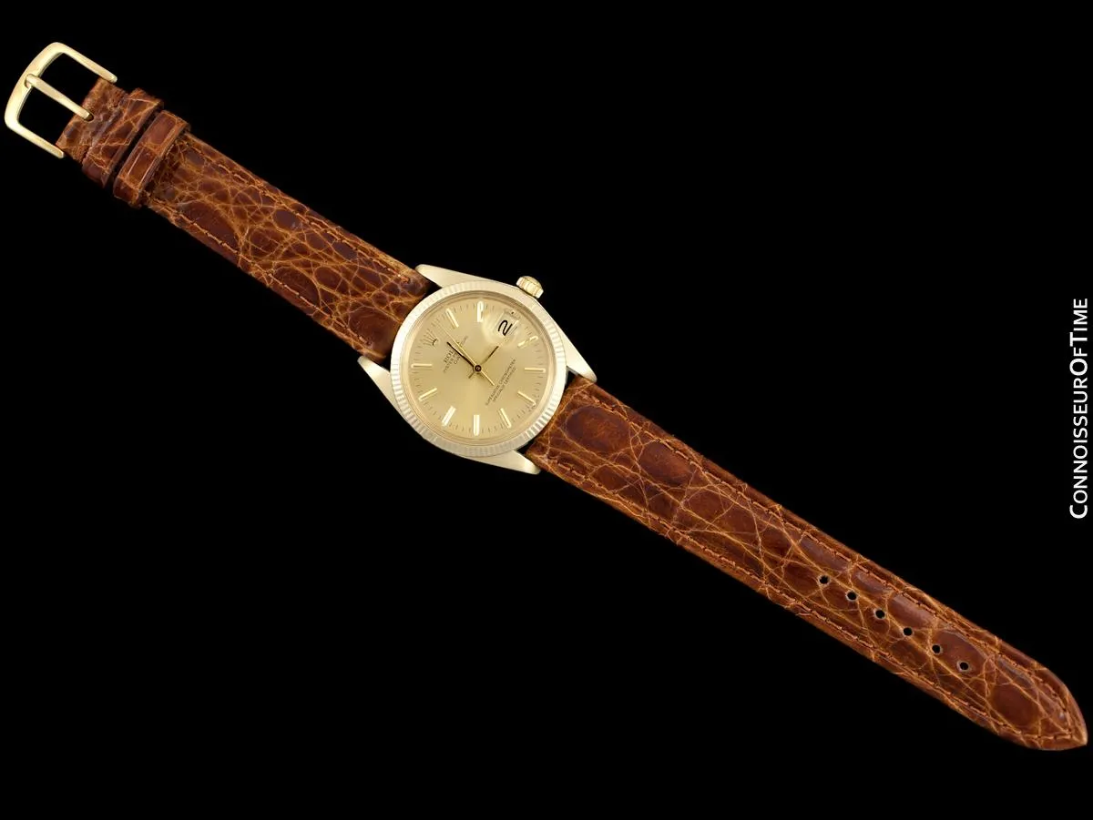 1979 Rolex Oyster perpetual Date (Datejust) Mens Watch, Champagne Dial - 14K Gold