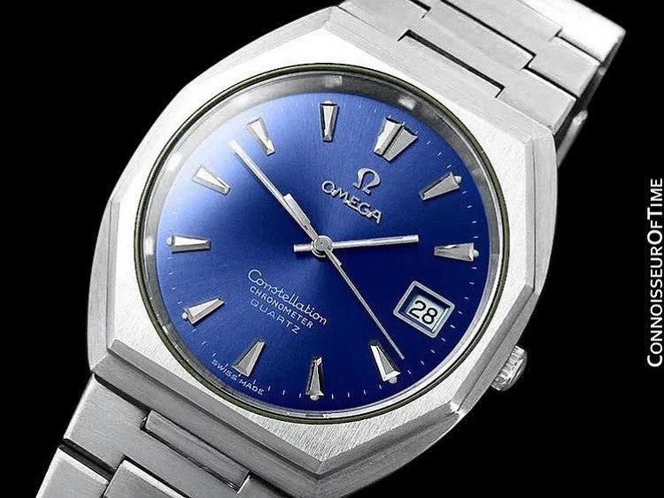 1980 Omega Constellation Chronometer Cool Vintage Accuset Mens Quartz Watch - Stainless Steel