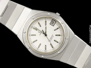 1980 Omega Constellation Marine Mens Uncommon & Cool Vintage Quartz Accuset Watch - Stainless Steel