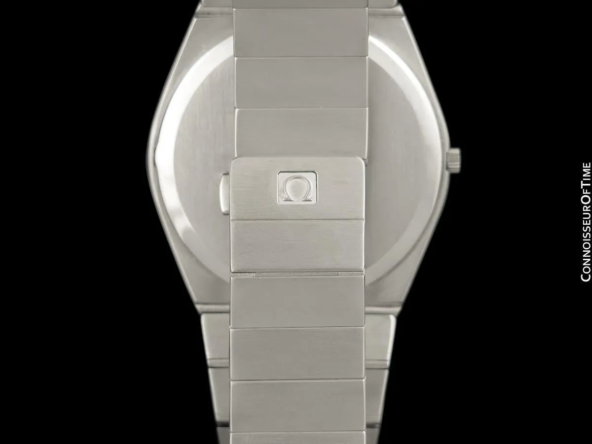 1980 Omega Constellation Marine Mens Uncommon & Cool Vintage Quartz Accuset Watch - Stainless Steel