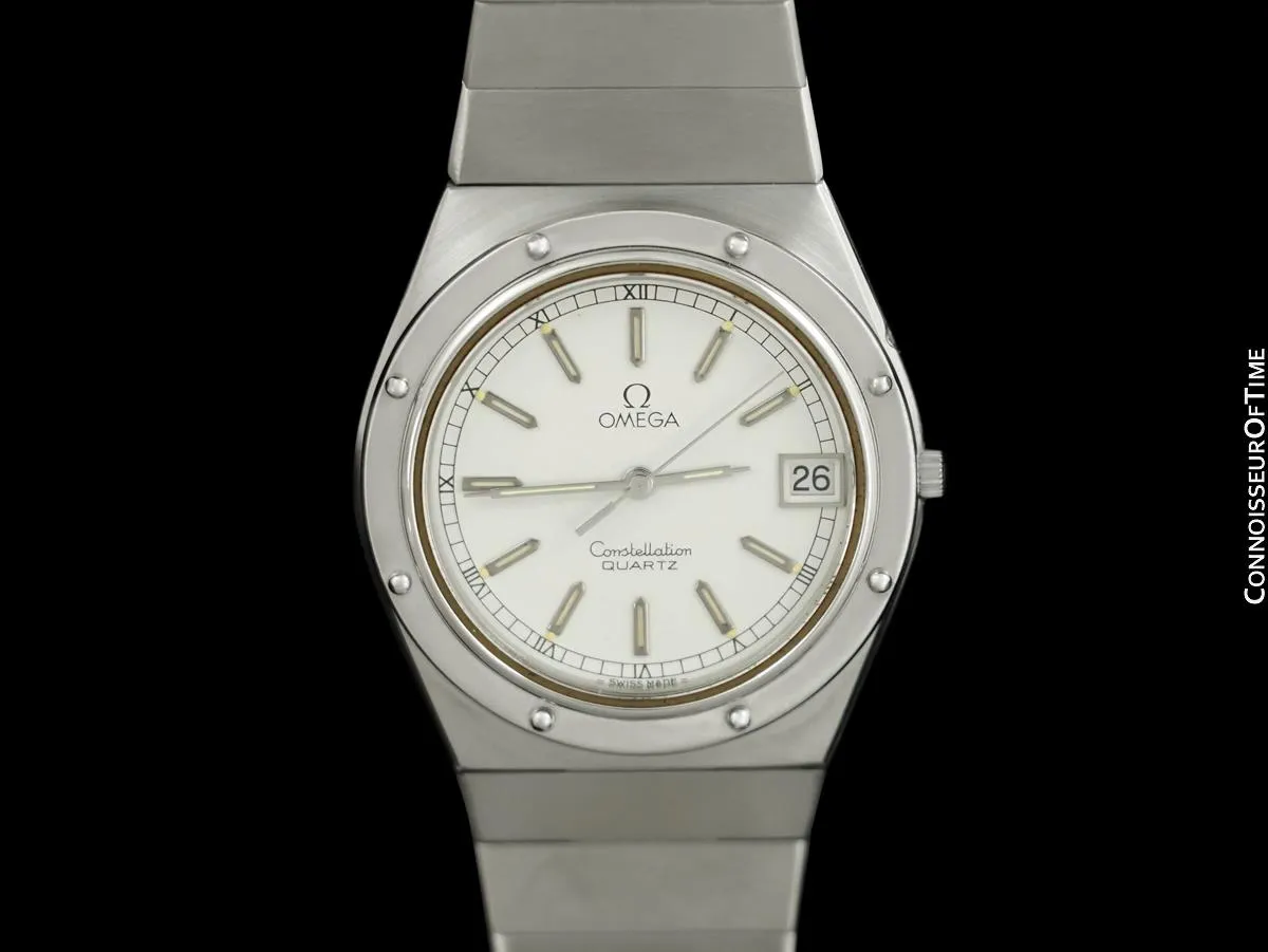 1980 Omega Constellation Marine Mens Uncommon Vintage Quartz Accuset Watch - Stainless Steel