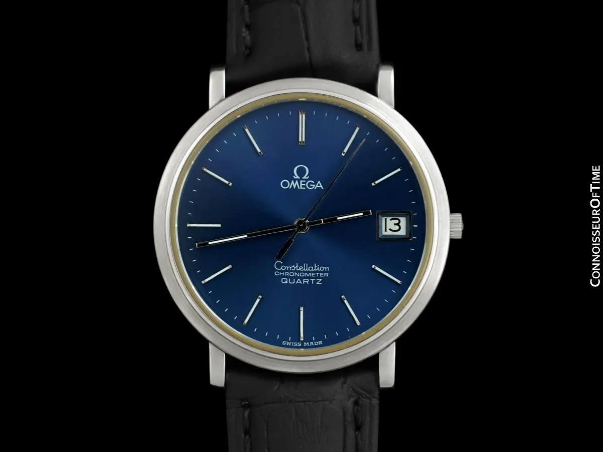 1980 Omega Constellation Mens Vintage Cool Quartz Accuset Watch - Stainless Steel