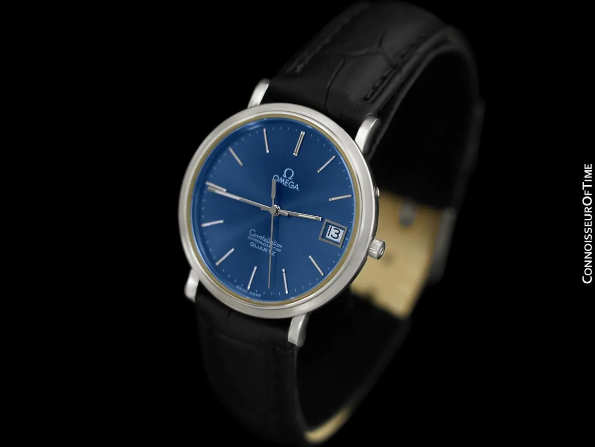 1980 Omega Constellation Mens Vintage Cool Quartz Accuset Watch - Stainless Steel