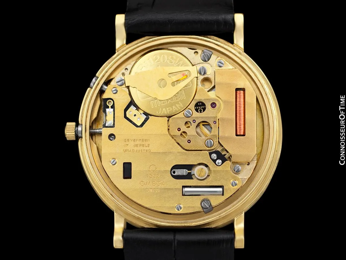 1980 Omega Constellation Mens Vintage Quartz Accuset Watch - 18K Gold Plated & Stainless Steel
