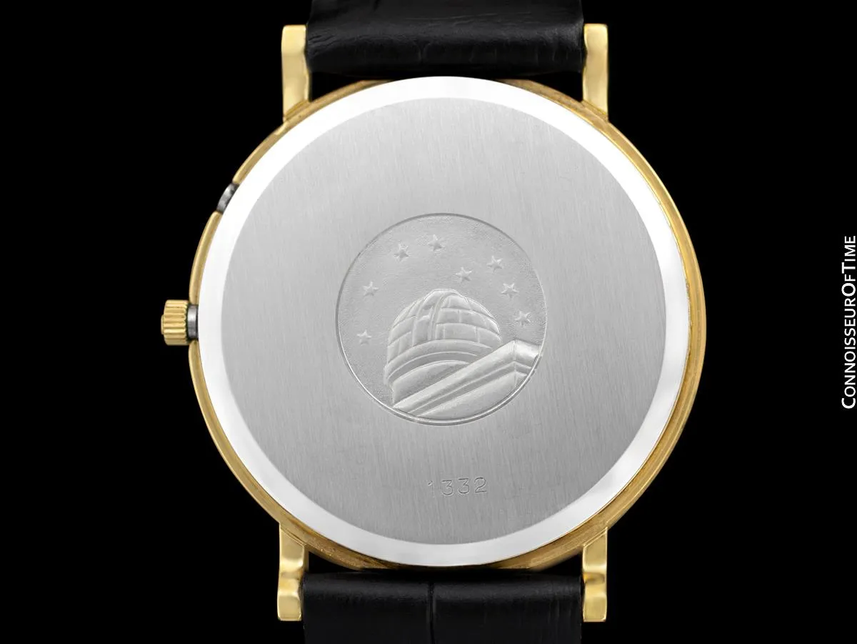 1980 Omega Constellation Mens Vintage Quartz Accuset Watch - 18K Gold Plated & Stainless Steel