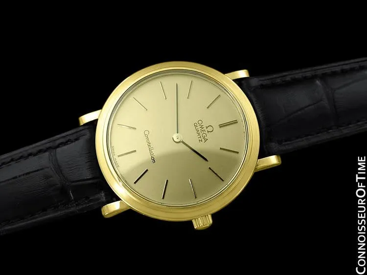1980 Omega Constellation Mens Vintage Quartz Watch - 18K Gold Plated & Stainless Steel