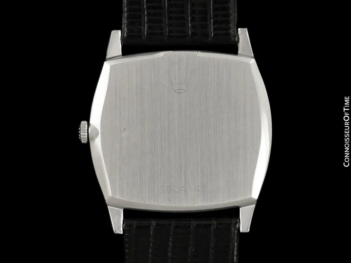 1980 Rolex Cellini Vintage Mens Handwound TV 18K White Gold Watch - Papers