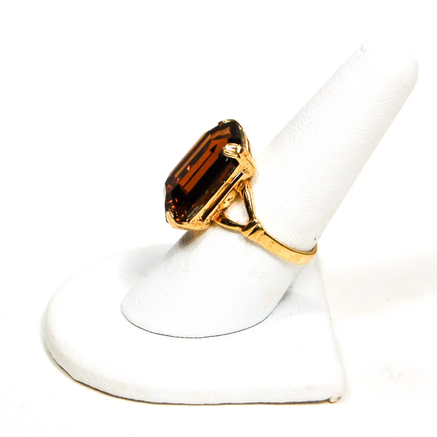 1980's Smokey Topaz Crystal Ring by Avon