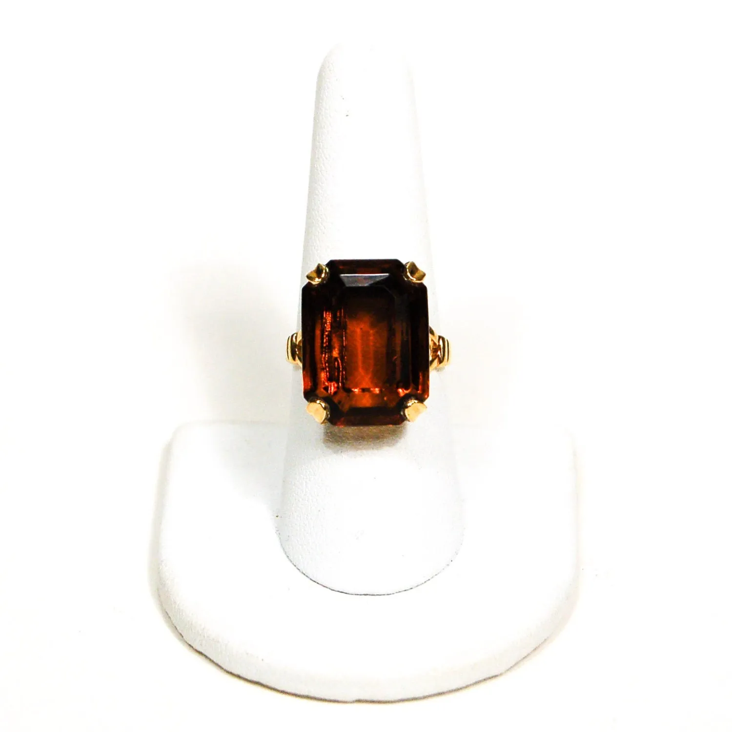 1980's Smokey Topaz Crystal Ring by Avon
