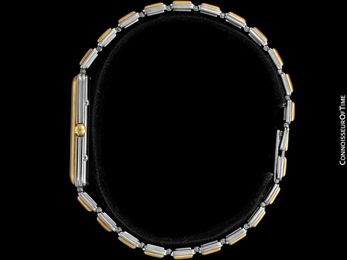 1980's Vacheron & Constantin Harmony Vintage "Modern" Mens Two-Tone Watch with Bracelet - Solid 18K Gold & Stainless Steel