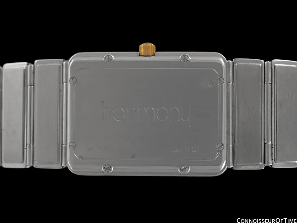 1980's Vacheron & Constantin Harmony Vintage "Modern" Mens Two-Tone Watch with Bracelet - Solid 18K Gold & Stainless Steel