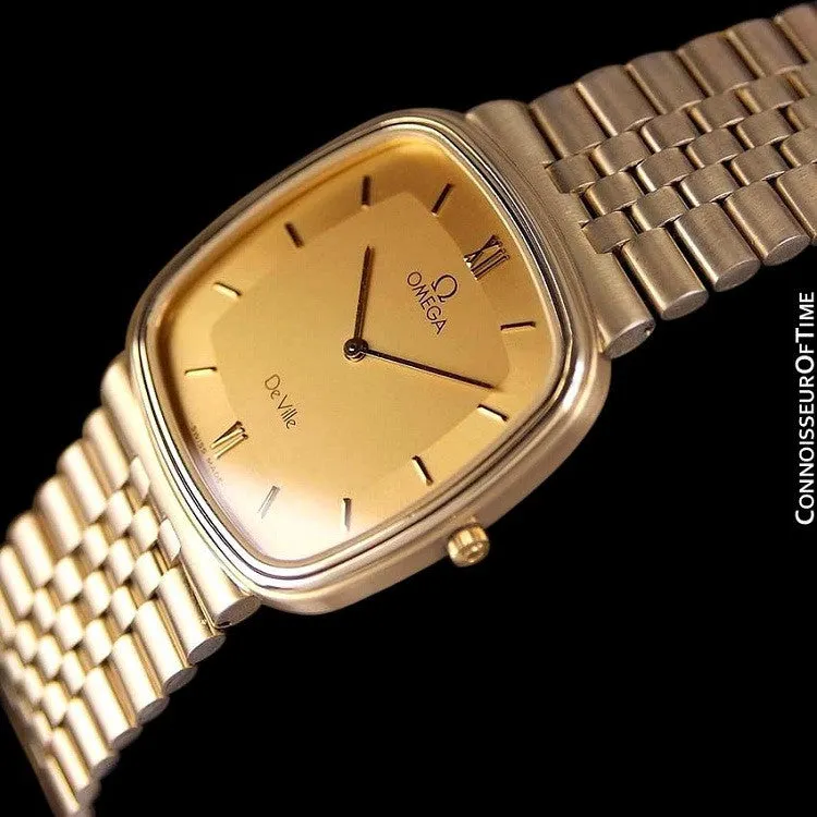 1983 Omega De Ville Vintage Mens Dress Watch - 18K Gold Plated