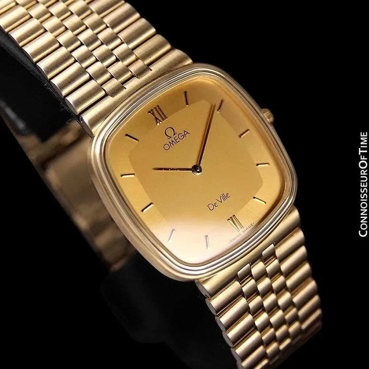 1983 Omega De Ville Vintage Mens Dress Watch - 18K Gold Plated