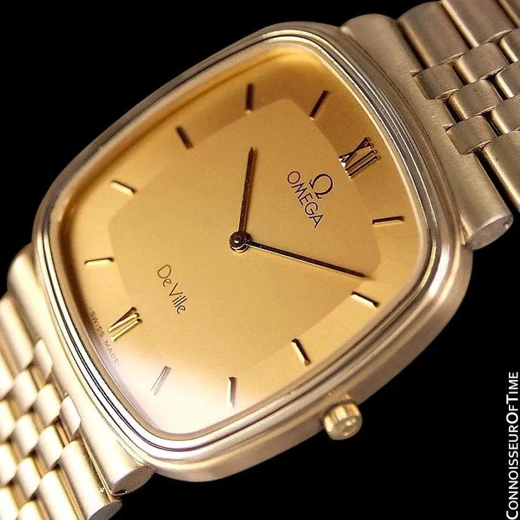 1983 Omega De Ville Vintage Mens Dress Watch - 18K Gold Plated