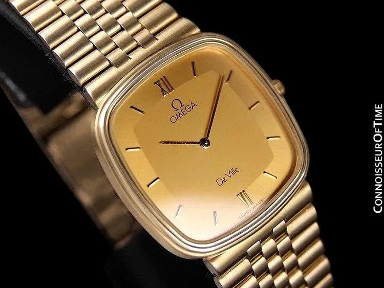 1983 Omega De Ville Vintage Mens Dress Watch - 18K Gold Plated
