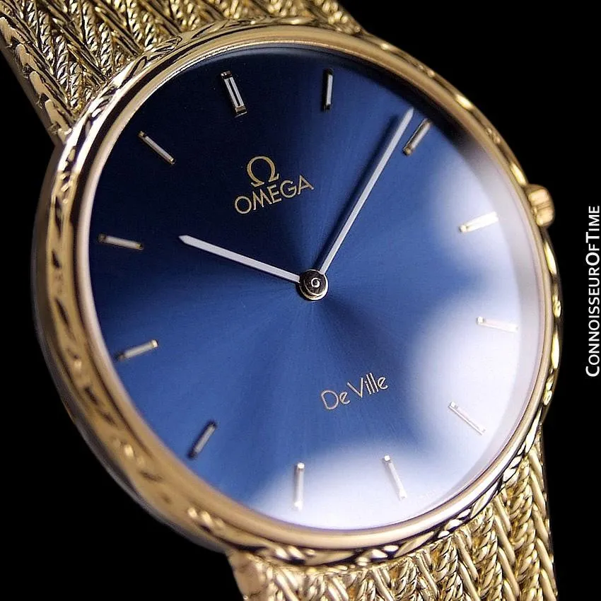 1985 Omega De Ville Vintage Mens Dress Watch - 18K Gold Plated and Stainless Steel