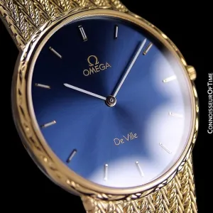1985 Omega De Ville Vintage Mens Dress Watch - 18K Gold Plated and Stainless Steel