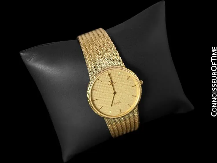 1985 Omega De Ville Vintage Mens Dress Watch - 18K Gold Plated and Stainless Steel